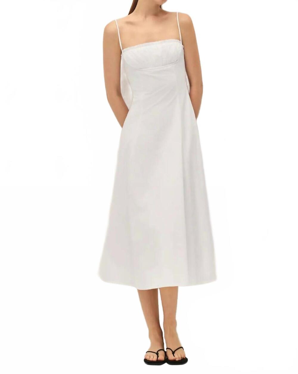 NEW ELODIE THE LABEL sienna midi dress in cannoli  cream